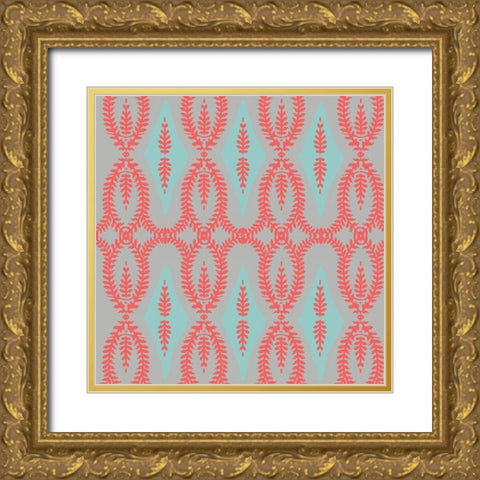 Bright Boho Fern 2 Gold Ornate Wood Framed Art Print with Double Matting by Allen, Candace