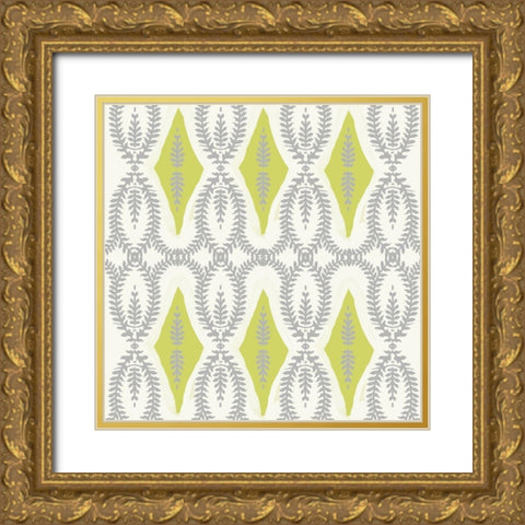 Bright Boho Fern 3 Gold Ornate Wood Framed Art Print with Double Matting by Allen, Candace