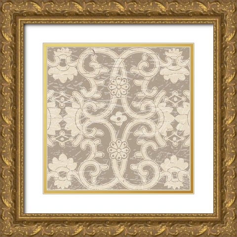 English Vintage Trellis 1 Gold Ornate Wood Framed Art Print with Double Matting by Allen, Candace