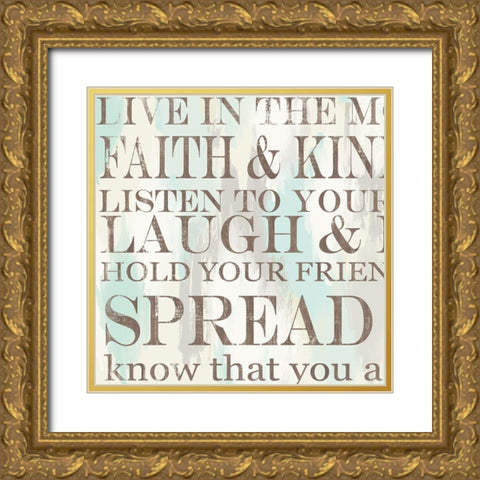 Live Inspire 1 Gold Ornate Wood Framed Art Print with Double Matting by Allen, Candace