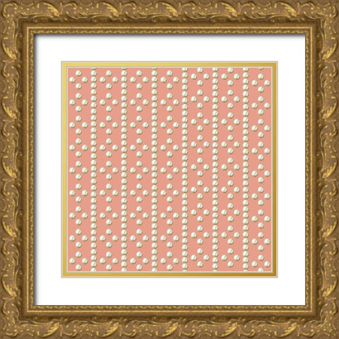 Geo Gem Pearls 1 Gold Ornate Wood Framed Art Print with Double Matting by Allen, Candace