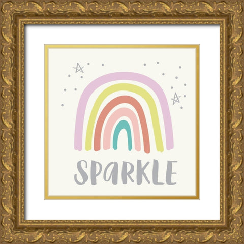 Sparkle Gold Ornate Wood Framed Art Print with Double Matting by Lula Bijoux and Company