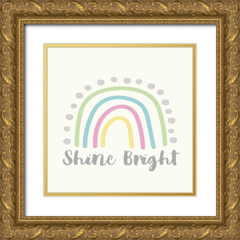 Rainbow 1 Gold Ornate Wood Framed Art Print with Double Matting by Lula Bijoux and Company
