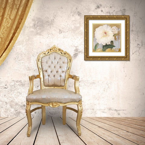Metallic Floral Glory Gold Ornate Wood Framed Art Print with Double Matting by Lula Bijoux and Company