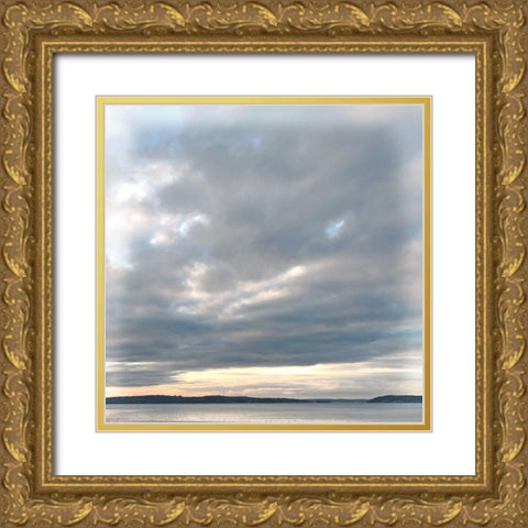 Misty Seas Gold Ornate Wood Framed Art Print with Double Matting by Lula Bijoux and Company