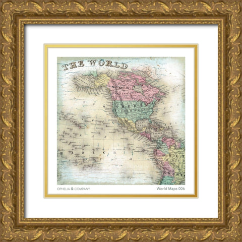 The World 2 Gold Ornate Wood Framed Art Print with Double Matting by Lula Bijoux and Company