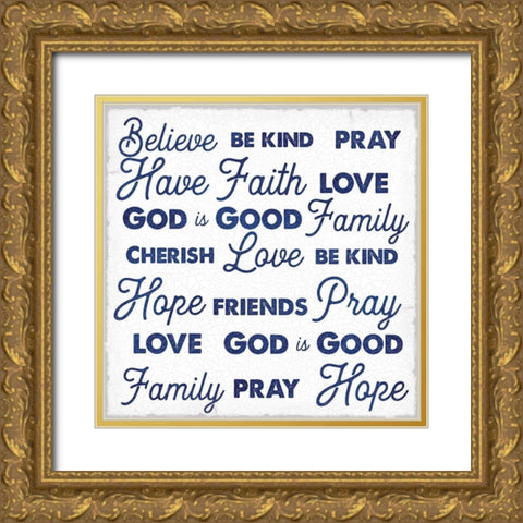 Gods Words 2 Gold Ornate Wood Framed Art Print with Double Matting by Lula Bijoux and Company