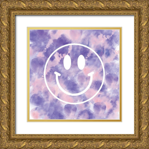 Happy Face Gold Ornate Wood Framed Art Print with Double Matting by Lula Bijoux and Company