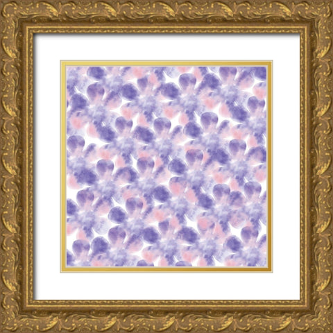 Flower Patterns Gold Ornate Wood Framed Art Print with Double Matting by Lula Bijoux and Company