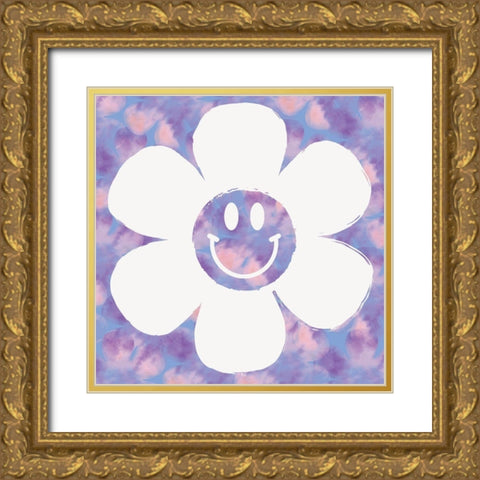 Happy Flower 2 Gold Ornate Wood Framed Art Print with Double Matting by Lula Bijoux and Company