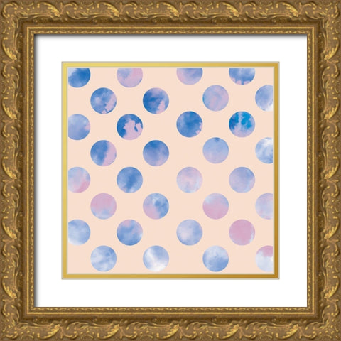 Dots Gold Ornate Wood Framed Art Print with Double Matting by Lula Bijoux and Company