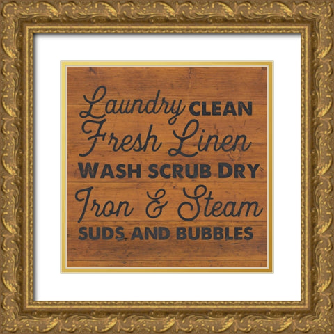 Laundry Words 2 Gold Ornate Wood Framed Art Print with Double Matting by Lula Bijoux And Company