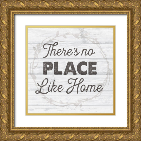 Like Home Gold Ornate Wood Framed Art Print with Double Matting by Lula Bijoux And Company