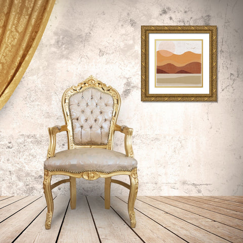 Hillsides Gold Ornate Wood Framed Art Print with Double Matting by Lula Bijoux And Company