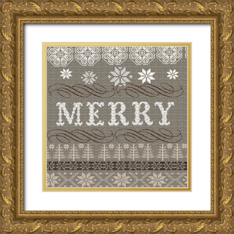Winter Knits 2 Gold Ornate Wood Framed Art Print with Double Matting by Lula Bijoux And Company