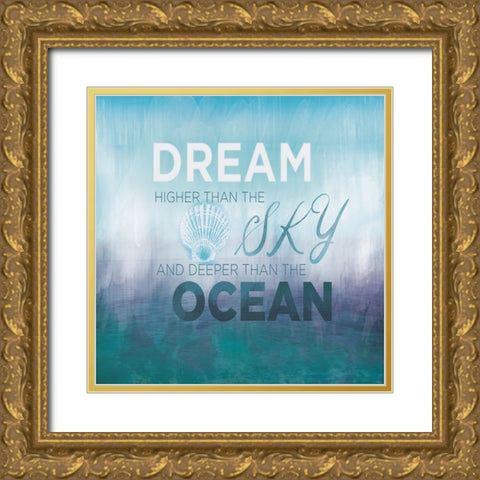 Watercolor Coast 2 Gold Ornate Wood Framed Art Print with Double Matting by Lula Bijoux and Company