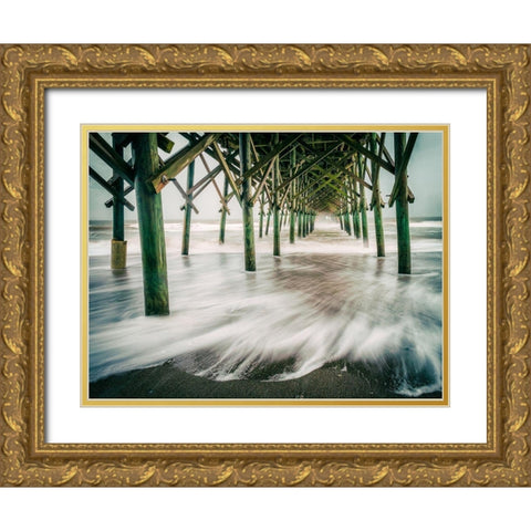 The Rushing Tide 2 Gold Ornate Wood Framed Art Print with Double Matting by Taylor, Glenn
