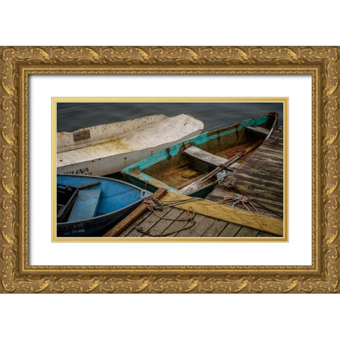 Forgotten Dingys Gold Ornate Wood Framed Art Print with Double Matting by Taylor, Glenn