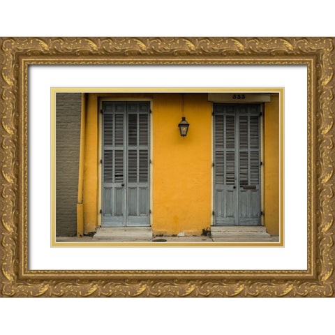 Yellow Entrance Gold Ornate Wood Framed Art Print with Double Matting by Taylor, Glenn