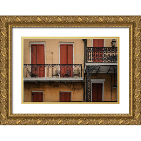 Red Entrance Gold Ornate Wood Framed Art Print with Double Matting by Taylor, Glenn