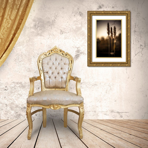 Grasses Trio Gold Ornate Wood Framed Art Print with Double Matting by Taylor, Glenn
