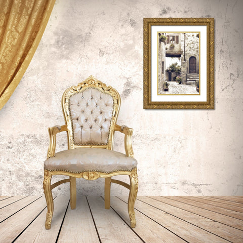 Courtyard Gold Ornate Wood Framed Art Print with Double Matting by Poinski, Dianne