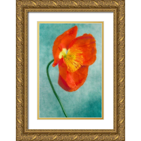 Poppy 4 Gold Ornate Wood Framed Art Print with Double Matting by Poinski, Dianne