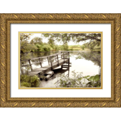 Pond Reflections Gold Ornate Wood Framed Art Print with Double Matting by Poinski, Dianne