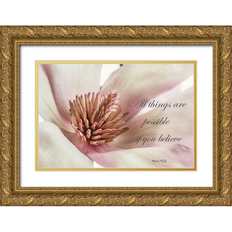 All Things Magnolia Gold Ornate Wood Framed Art Print with Double Matting by Poinski, Dianne