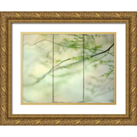 Delicate Light Gold Ornate Wood Framed Art Print with Double Matting by Poinski, Dianne