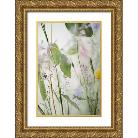 Soft Leaves 2 Gold Ornate Wood Framed Art Print with Double Matting by Poinski, Dianne