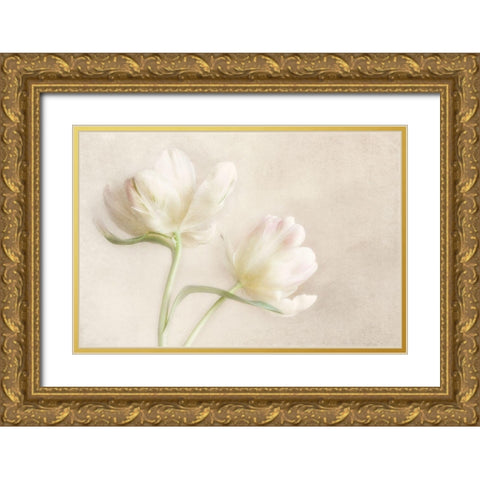 Whispering White II Gold Ornate Wood Framed Art Print with Double Matting by Poinski, Dianne
