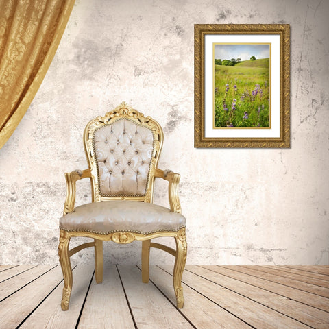 Wildflower Hill 3 Gold Ornate Wood Framed Art Print with Double Matting by Poinski, Dianne
