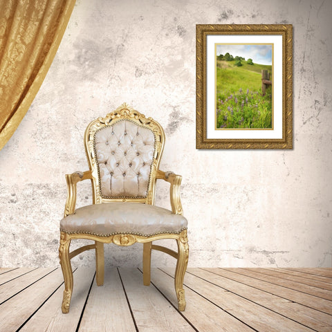 Wildflower Hill 4 Gold Ornate Wood Framed Art Print with Double Matting by Poinski, Dianne