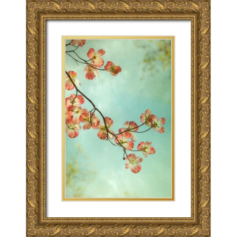 Pink Petals 1 Gold Ornate Wood Framed Art Print with Double Matting by Poinski, Dianne