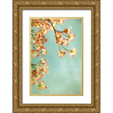 Pink Petals 3 Gold Ornate Wood Framed Art Print with Double Matting by Poinski, Dianne