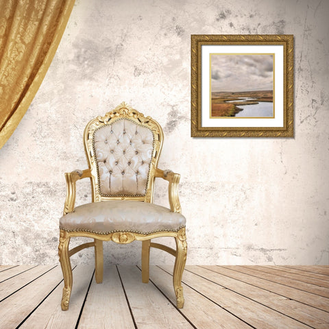 Estuary I Gold Ornate Wood Framed Art Print with Double Matting by Poinski, Dianne