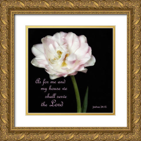 Joshua Peony Gold Ornate Wood Framed Art Print with Double Matting by Poinski, Dianne
