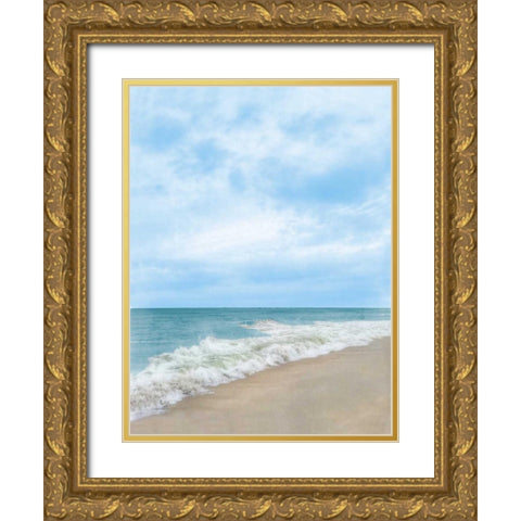 Summertime Breeze Beach Gold Ornate Wood Framed Art Print with Double Matting by Rowland, Joseph