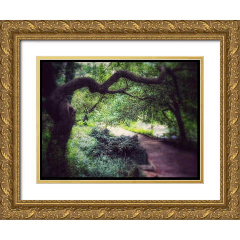 Central Park Tree Gold Ornate Wood Framed Art Print with Double Matting by Rowland, Joseph