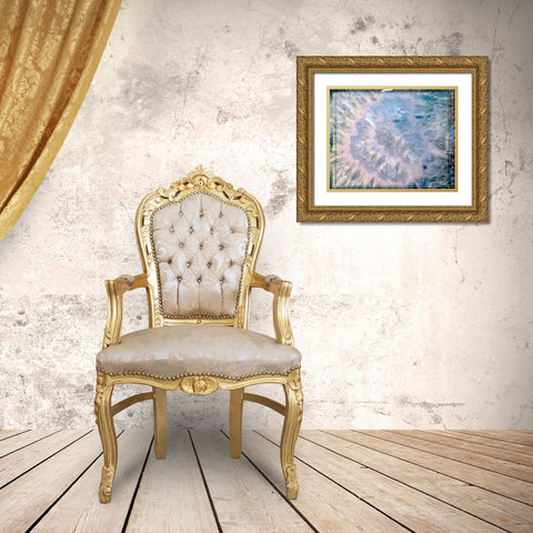 Blue Hue Minerals Gold Ornate Wood Framed Art Print with Double Matting by De Carvalho, Sandro