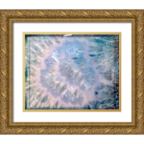 Blue Hue Minerals Gold Ornate Wood Framed Art Print with Double Matting by De Carvalho, Sandro