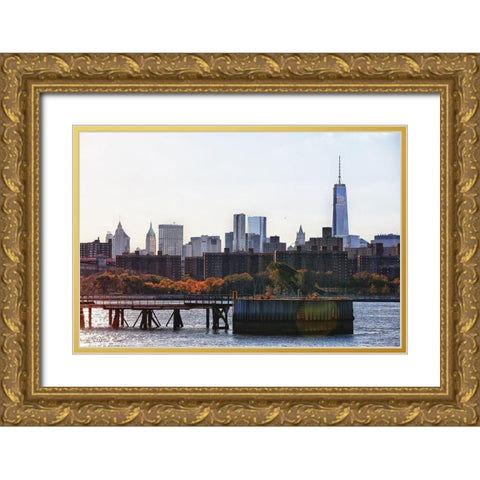 Freedom Tower No People Gold Ornate Wood Framed Art Print with Double Matting by De Carvalho, Sandro