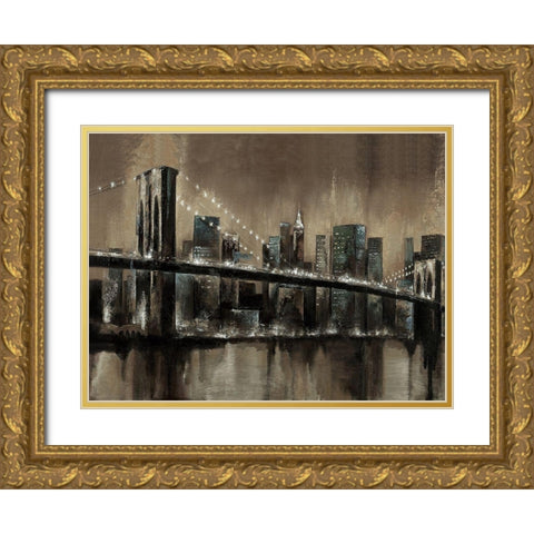 Brooklyn Noir 1 Gold Ornate Wood Framed Art Print with Double Matting by Sunny