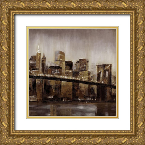 Brooklyn Nights 1 Gold Ornate Wood Framed Art Print with Double Matting by Sunny