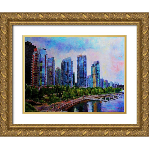 City Life 1 Gold Ornate Wood Framed Art Print with Double Matting by Ghanooni, Sarah