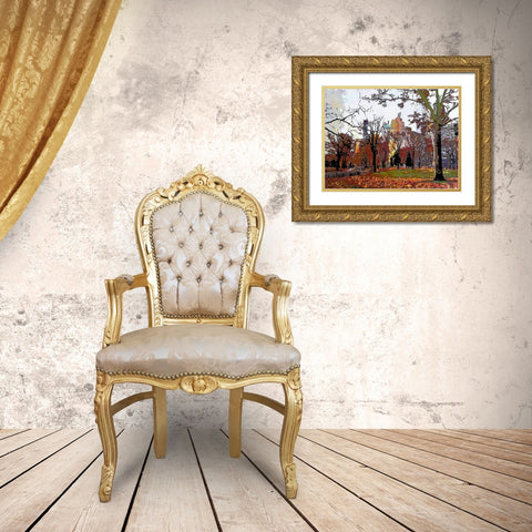 Urban Autumn Gold Ornate Wood Framed Art Print with Double Matting by Ghanooni, Sarah