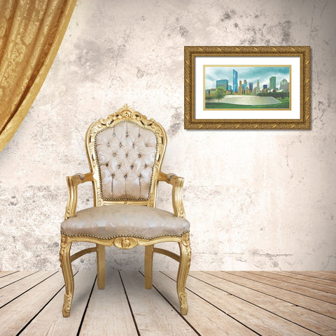City Scape N2 Gold Ornate Wood Framed Art Print with Double Matting by Ghanooni, Sarah