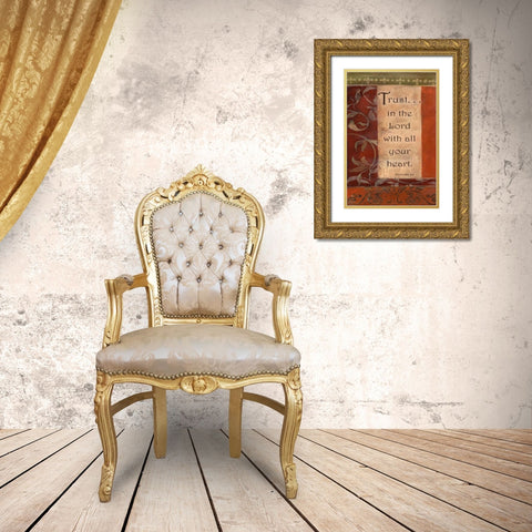 . Gold Ornate Wood Framed Art Print with Double Matting by Haynes, Smith