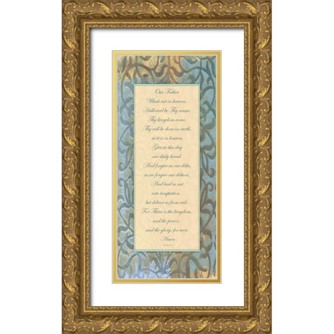 Our Father Panel Gold Ornate Wood Framed Art Print with Double Matting by Haynes, Smith
